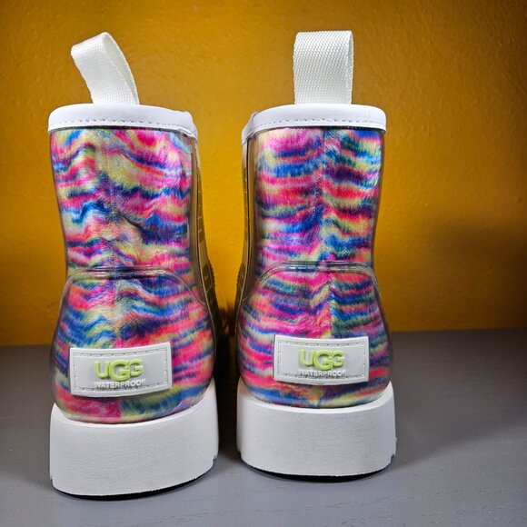 Ugg Classic Clear Mini Pixelate Waterproof Boots Women's Size 5 Multicolor - Picture 3 of 9